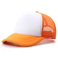 Klassieke verstelbare truckercap in fel oranje en wit mesh-ontwerp met een gebogen klep - S (54-56 cm) / Oranje