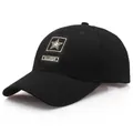Cappellino tattico nero in cotone con ricamo dorato U.S. Army e visiera curva classica - L / Nero