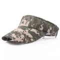 Digital camouflage sun visor hat for outdoor sports with adjustable open top design - Jungle Digital Camo (Camo 4)