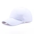 Classic white cotton twill baseball cap with six-panel structure and curved brim design - L (58-60cm) / White