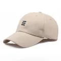 Cappellino da baseball beige per teste grandi con tre strisce nere ricamate sul fronte - L / Beige