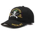 Tactical black baseball cap with Special Ops skull embroidery and cross rifles - Adjustable / Black