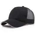 Gorra trucker negra de malla con ribete blanco y paneles traseros transpirables - Ajustable / Negro