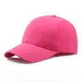 Solid rose red thick cotton baseball cap with classic six-panel design and curved brim - L (58-60cm) / Rose Red
