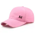 Cappellino da baseball rosa in cotone con logo M in metallo e visiera curva parasole - Regolabile / Rosa