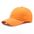 Classic bright orange six-panel cotton baseball cap with curved brim and eyelets - L (58-60cm) / Orange