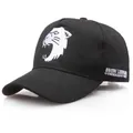 Schwarze Baumwoll-Basecap mit weißem Snow Leopard Commando Unit Stickerei - Größe L(58-60cm) / Snow Leopard Kommando Stil