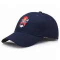 Gorra de béisbol de algodón azul marino con bordado de máscara de ópera china - L (58-60cm) / Azul marino