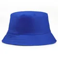 Königsblauer Anglerhut aus Baumwolle mit parallelen Nähten an der Krempe und flachem Kopf - M(56-58cm) / Blau