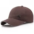 Berretto da baseball marrone con logo M metallico e tessuto in twill strutturato - Regolabile / caffè