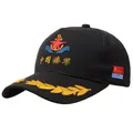 Schwarze Baumwoll-Baseballkappe mit patriotischer Stickerei, Goldweizen und rotem Stern - Größe L(58-60cm) / Schwarz Navy Stil