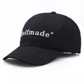 Gorra de béisbol negra estilo urbano con bordado 3D Selfmade blanco y visera curva - Talla única / Negro