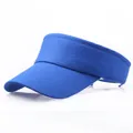 Royalblaue Baumwoll Sonnenvisier Mütze für Sport mit offenem Kopfteil und Schirm - L(58-60cm) / Königsblau