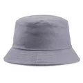 Minimalistischer grauer Fischerhut aus Baumwolle mit fester Krempe und Twill-Stoff - M / Dunkelgrau