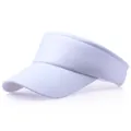 Klassische reinweiße Sonnenblende aus Baumwolle mit verstellbarem offenem Oberteil - L(58-60cm) / Weiß