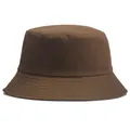 Klassischer brauner Fischerhut aus Baumwollcanvas mit verstärkten Nähten und Design - M / Kaffeebraun
