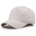 Minimalistische beige 5-Panel-Baseballkappe aus Baumwolle mit gebogenem Schirm - Einheitsgröße / Beige