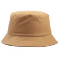 Klassischer Fischerhut aus Baumwolle in Camel-Braun mit feiner Steppnaht - M / Khaki