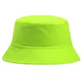 Neon-gelber Anglerhut aus Baumwolle mit flacher Oberseite und verstärkter Krempe für Sommer - M / Grasgrün