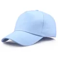 Minimalistische hellblaue Five-Panel Baumwoll-Basecap aus feinem Twill-Gewebe - Einheitsgröße / Himmelblau