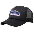 Black Trump Make America Great Again trucker hat with breathable mesh and flag design - Black