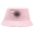 Lichtroze katoenen vissershoed met bladborduurwerk voor dames tegen de zon - Eén maat / Roze