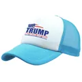 Blue and white Trump Make America Great Again trucker hat with breathable mesh back - Sky Blue