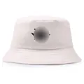 Japanese style beige cotton bucket hat with leaf embroidery for sun protection - One Size / Beige