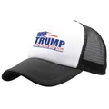 Black and white Trump Make America Great Again trucker hat with mesh back - Black & White