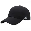 Berretto da baseball nero classico con ricamo M laterale e visiera curva per protezione solare - Taglia unica per adulti (Regolabile) / Nero