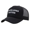 Schwarze Trucker-Cap mit Netzeinsatz hinten und weißem Black Lives Matter-Druck - Trucker Hat 5 (Schwarz Bedruckt)