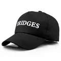 Casquette de baseball noire Death Stranding Bridges en coton avec broderie blanche - Réglable 58 cm / Noir