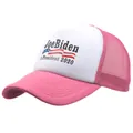 Rosa-weiße Mesh-Trucker-Mütze mit Joe Biden für Präsident 2020 Kampagnen-Aufdruck - Einheitsgröße / Rosa