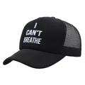 Schwarzes Trucker-Cap mit weißem I CAN'T BREATHE Aufdruck und atmungsaktivem Netz - Trucker Hat 1 (Schwarz Bedruckt)