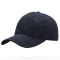 Men's navy blue camouflage baseball cap with subtle grid texture and curved brim - One Size / Navy Blue