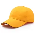 Klassische gelbe Baumwoll-Baseballkappe mit schwarzer Paspelierung und 6-Panel-Struktur - L (58-60cm) / Gelb
