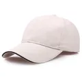 Einfarbige hellbeige Baumwoll-Basecap mit markantem schwarzem Sandwich-Schirm-Design - L (58-60cm) / Khaki