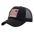 Schwarze Trucker-Cap mit rot-weißem I Can't Breathe-Aufdruck und Mesh-Rückseite - Trucker Hat 4 (Schwarz Bedruckt)