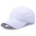 Klassische weiße Baumwoll-Baseballkappe mit schwarzem Sandwich-Schirm und 6 Panels - L (58-60cm) / Weiß