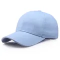 Klassische hellblaue Baumwoll-Baseballkappe im 6-Panel-Design mit weißem Rand - L (58-60cm) / Himmelblau