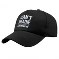 Schwarze Baumwollkappe mit weißem I CAN'T BREATHE und BLACK LIVES MATTER Aufdruck - Schwarz Baumwolle Ohne Schicht Bedruckt 3