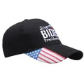 Casquette Biden 2020 noire avec visière drapeau américain et broderie blanche - Taille Unique Adulte (Réglable 58cm) / Noir