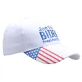Casquette blanche Joe Biden 2024 Président avec broderie drapeau USA et visière imprimée - Taille Unique Adulte (Réglable 58cm) / Blanc