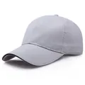 Klassische graue Baumwoll-Baseballkappe mit schwarzem Kontrastrand und Unifarben-Finish - L (58-60cm) / Grau