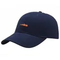 Gorra de béisbol de algodón azul marino con bordado naranja y visera curva - Talla única para adultos (Ajustable) / Azul marino