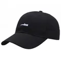 Gorra de béisbol negra minimalista con bordado de tiburón blanco y visera curva para el sol - Talla única para adultos (Ajustable) / Negro