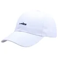 Gorra de béisbol blanca minimalista con bordado de ballena azul y textura de algodón - Talla única para adultos (Ajustable) / Blanco