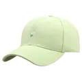 Casquette de baseball vert clair en coton avec broderie marguerite et visière courbée - Taille unique adulte (58 cm réglable) / Vert menthe