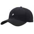 Schwarze Baumwoll-Baseballkappe mit Gänseblümchen-Stickerei, Sonnenschutz für draußen - Einheitsgröße / Schwarz