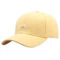 Casquette de baseball en coton jaune clair avec broderie marguerite pour protection solaire - Taille unique adulte (58 cm réglable) / Jaune